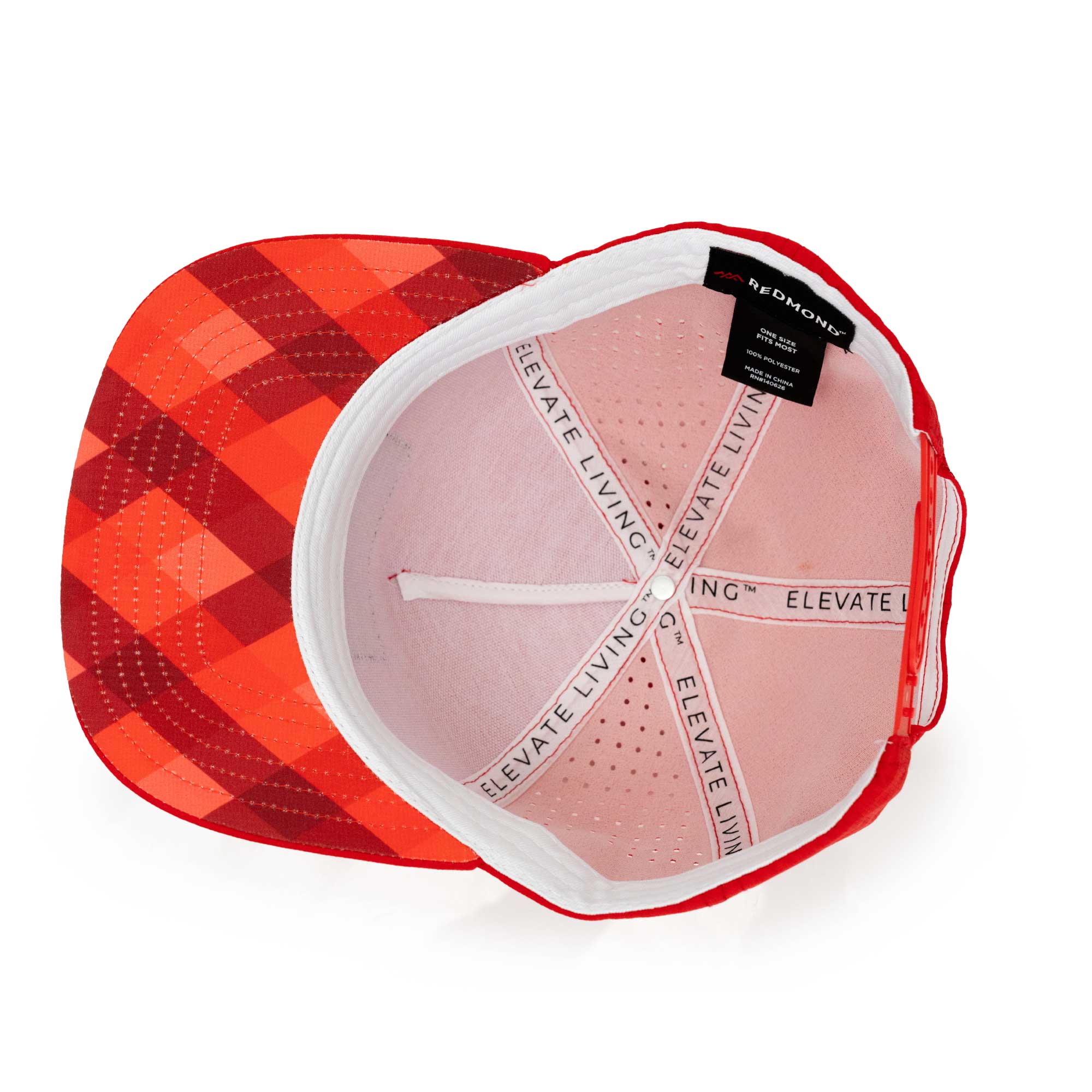 Redmond Peaks Logo Snapback Hat - Red - Image 5